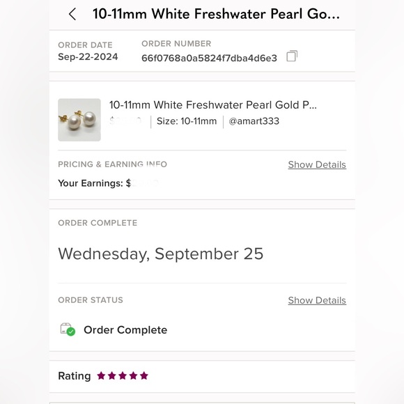 9-10mm White Freshwater Pearl Gold Plated Stud Earrings - Picture 9 of 9